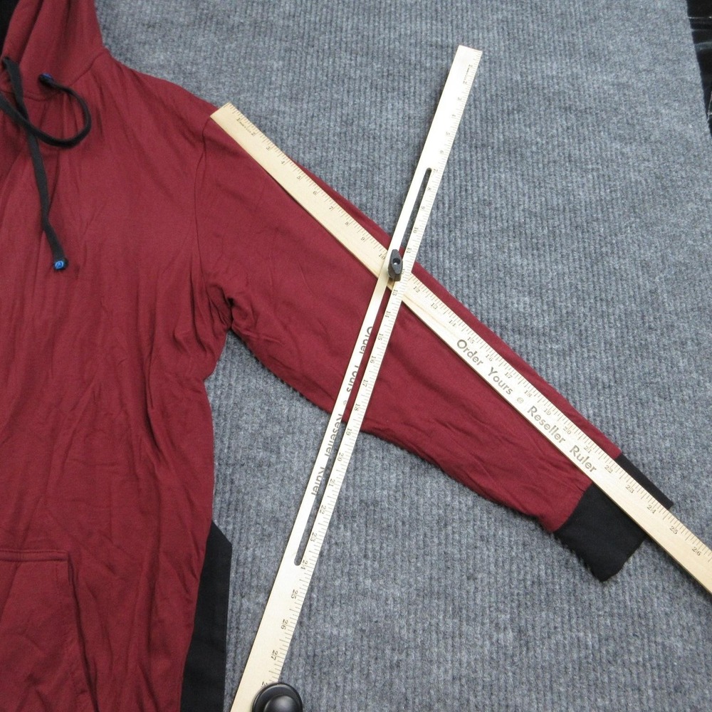 DudeRobe Robe Mens L Red Hooded Belted Polycotton Jersey Lightweight NWT - Picture 6 of 16